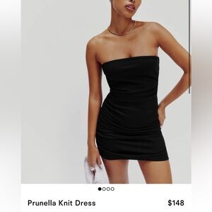 Reformation Black Prunella Knit Strapless Mini Dress